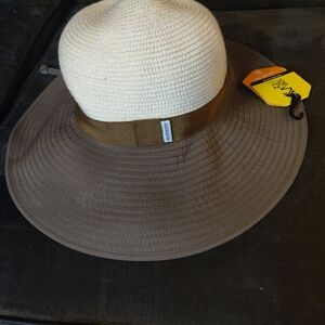 Chic Cream and Brown Sun Hat